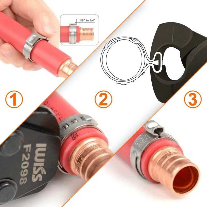 แคลมป์รัดท่อ แคลมป์หู สำหรับสายนัำมัน สายน้ำแรงดัน 304สแตนเลสชุด80 ตัว - รูปที่ 4