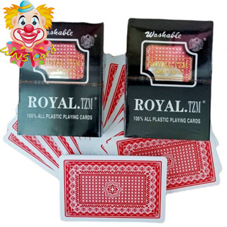 พลาสติก ROYAL.TZM ขอบขาว หลังแดง (1สำรับ)