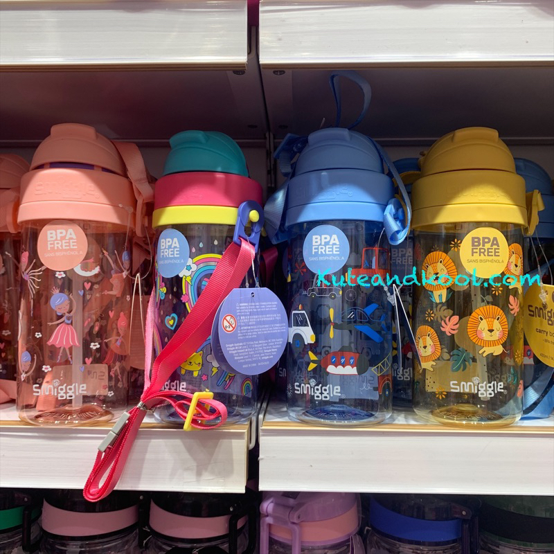 Smiggle 🌸 ขวดน้ำ กระติกน้ำ เล็ก มีสาย 400มล