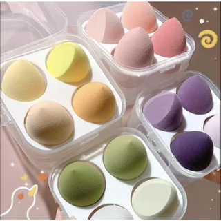 โค้ด🎁MISSU15🎁ลด15%พัฟฟองน้ำแต่งหน้า เนื้อนุ่มพิเศษ ทรงไข่ และหยดน้ำ ตัดแนวทแยง ฟองน้าไข่ แบบเปียกและแห้งกล่องละ4ชิ้น