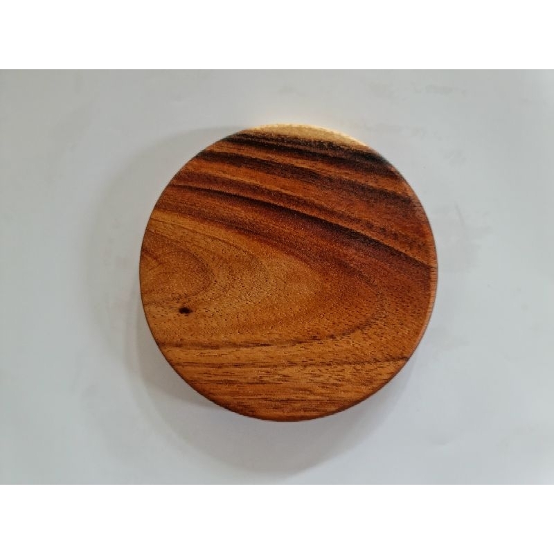 เขียงไม้กลม แบบเรียบ อเนกประสงค์ ขนาด 6" นิ้ว หนา 1.5 -2 cm ไม้จามจุรีแผ่นเดียวไม่มีต่อ