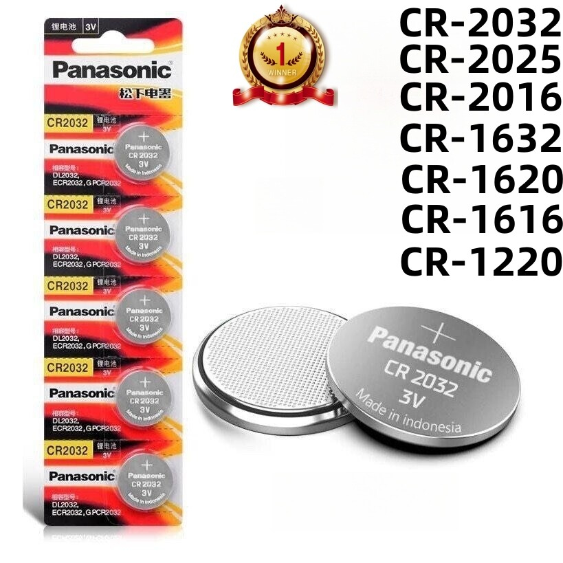 ของแท้ CR2032 ถ่านกระดุม Panasonic รุ่น CR2032 / CR2025 / CR2016 / CR1632 / CR1620 / CR1616 / CR1220 3V Lithium Battery