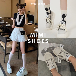 AVES.BRAND MIMI SHOES รองเท้าผ้าใบแพลตฟอร์ม สีขาว