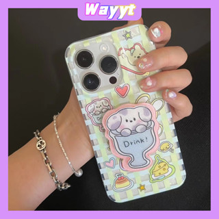 💖New 💖iPhone 14 13 12 11 Pro Max เคส for เคสไอโฟน11 น่ารัก บางเบาพกพาง่าย การ์ตูน ลูกสุนัข แฟชั่น พร้อมขาตั้ง Case