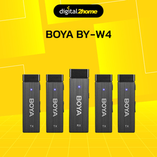 BOYA BY-W4 Ultracompact 2.4GHz Wireless Microphone System ไมโครโฟนไร้สาย สี่แชนเนล (ส่ง 4 รับ 1) (ประกันศูนย์ 2 ปี)