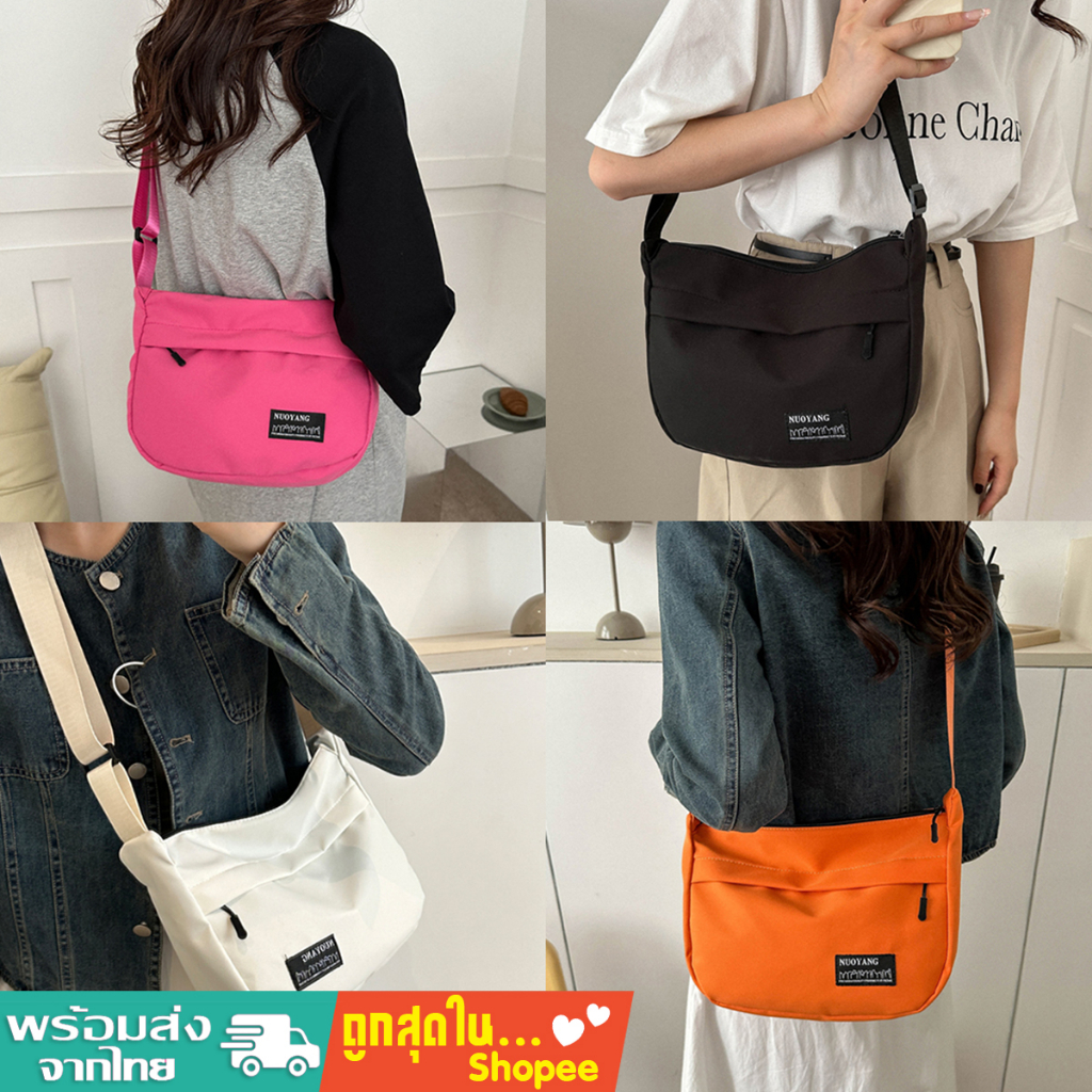 (มีส่งด่วน) tokyosellected(T1902) กระเป๋าสะพายข้าง ช่องด้านหน้ามีซิป ผ้าอ๊อกซ์ฟอร์ด