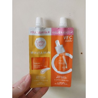 Cathy Doll ไวท์ทามินซีเดย์ครีมแอนด์ไวท์ทามินซีสปอทเซรั่ม 6ml.+6ml.