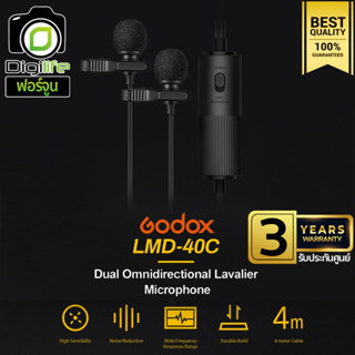 Godox Microphone LMD-40C Dual Omnidirectional Lavalier ( Camera &amp; Smartphone ) - ประกันศูนย์ Godox Thailand 3ปี