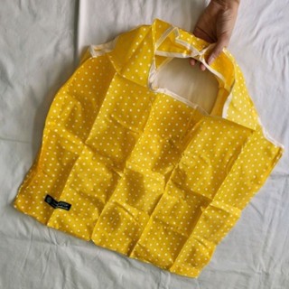 green otop tote bag shopping bag ถุงผ้าพับได้ ถุงช้อปปิ้ง กระเป๋าผ้า ลายจุด polka dot