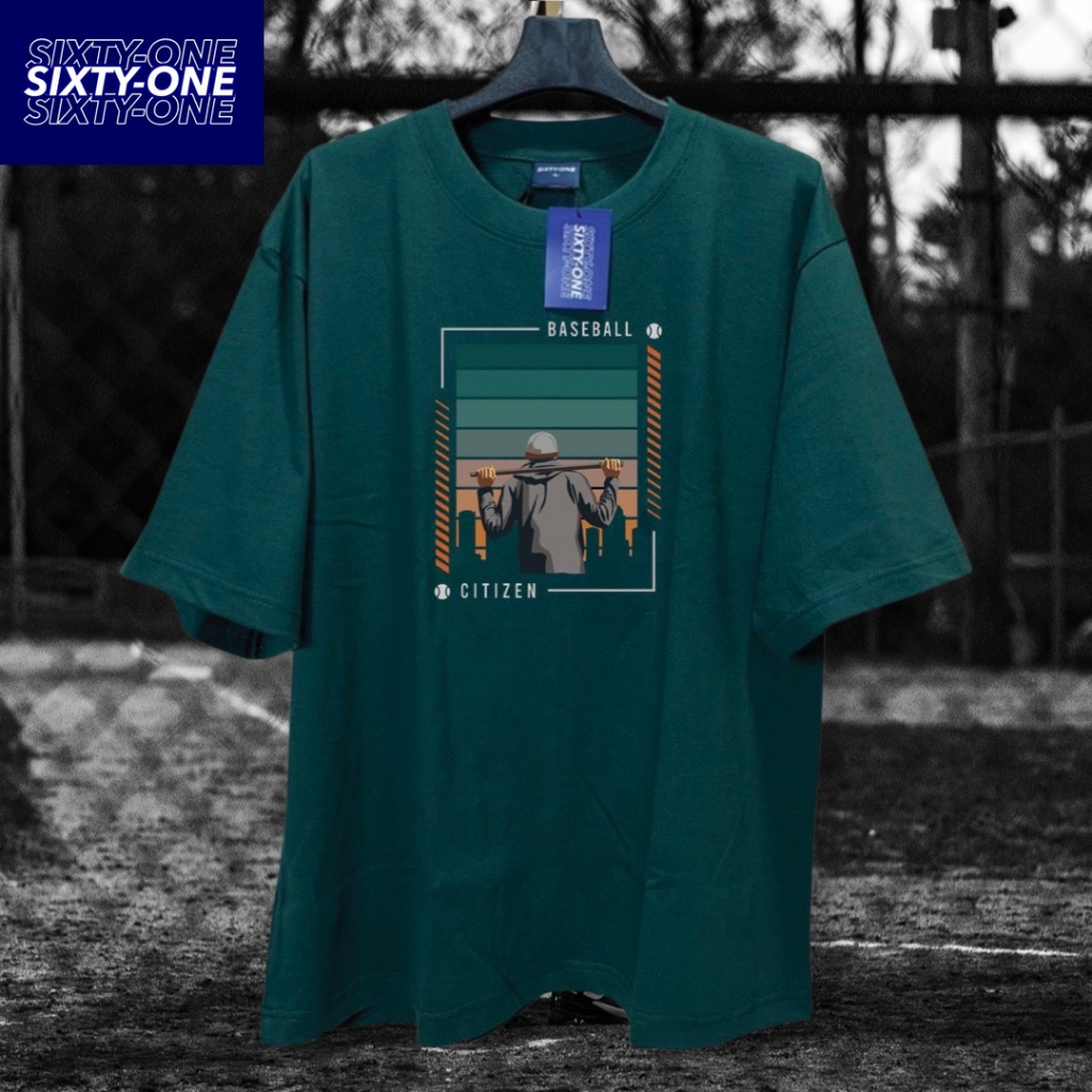 Sixty-one เสื้อยืดโอเวอร์ไซส์ รุ่น BASEBALL ผ้าcotton 100% ผ้าไม่บาง ใส่สบาย ทรงสวย