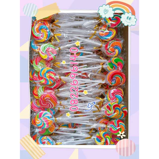 🍭🌈ถูก‼️10อัน/20อัน/50อัน อมยิ้มสายรุ้งน่ารักมาก🍭🌈ขนาด1นิ้วค่ะ
