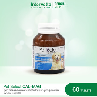 Pet Select CAL-MAG 60 cap (เพท ซีเลค แคล-แมก) อาหารเสริมสำหรับบำรุงกระดูก และฟัน สำหรับสัตว์เลี้ยง