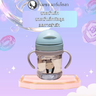 ขวดน้ําเด็ก แก้วหัดดื่มกันสําลัก ขวดน้ำ ขวดนมเด็ก 250ml ขวดน้ําเด็กหัดดูด ลดการสำลัก นั่งดูดได้ค่ะ มี3สี