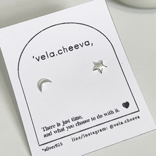 vela.cheeva : *silver925 / star’moon earring ต่างหูเงินแท้ รูปดาวพระจันทร์