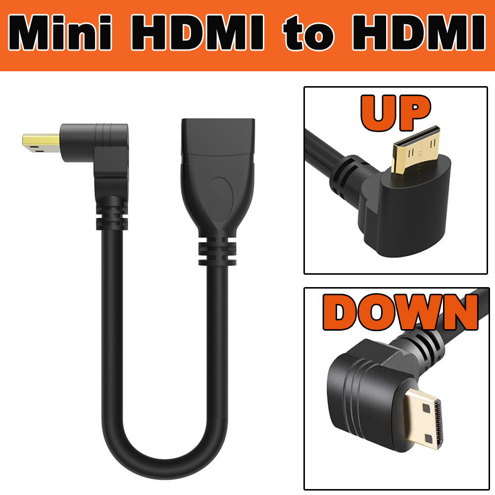 สายแปลง Mini HDMI to HDMI Mini HDTV Male to HDTV Female Cable Adapter Angle 90 Degree for Tablet PC 