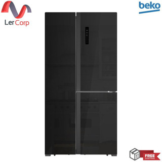 [0% 10 เดือน] (Beko) ตู้เย็น SIDE BY SIDE (19.9 Q) (3 ประตู) รุ่น GNO580E50GBTH