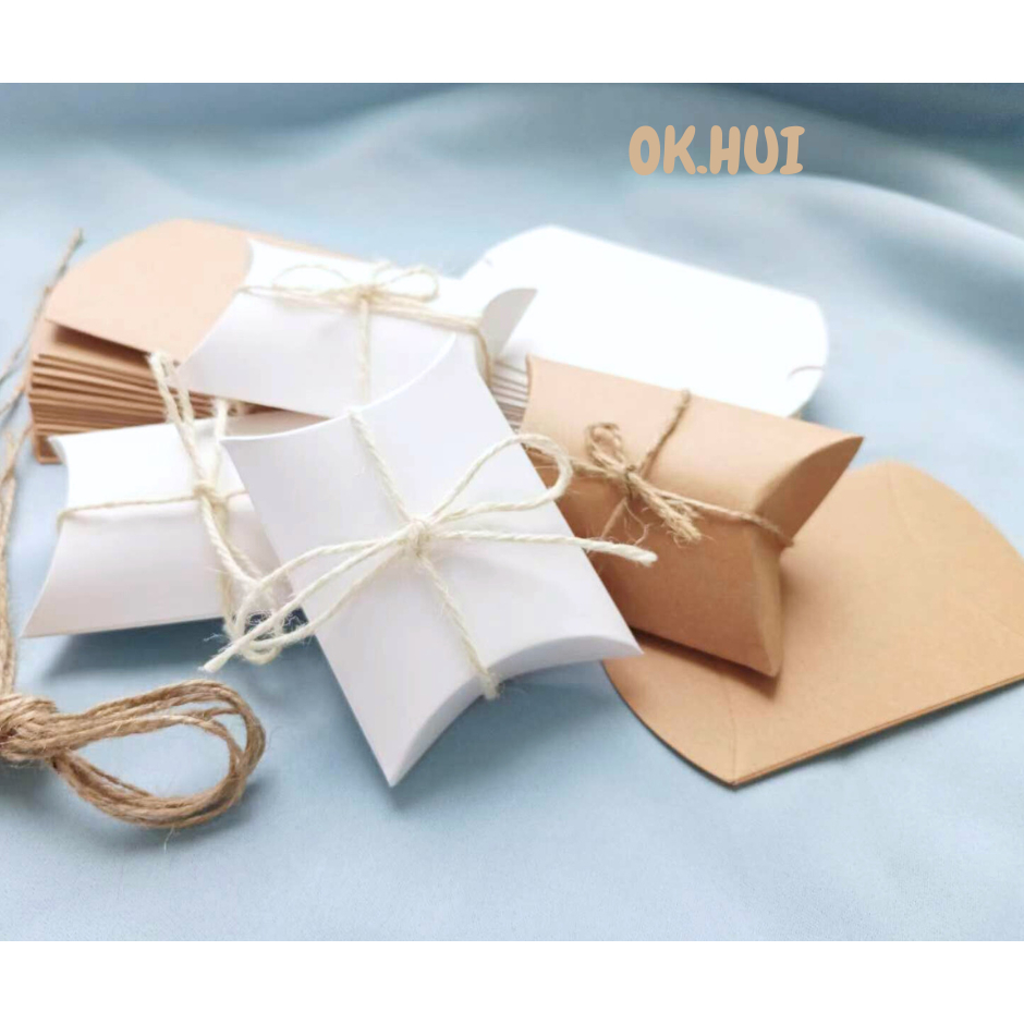 🌈พร้อมส่ง🌈 กล่องกระดาษ กล่องขนม ทรงหมอน กล่องของฝาก/ของขวัญ