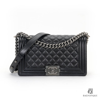 CHANEL BOY 10_ BLACK CAVIAR RHW