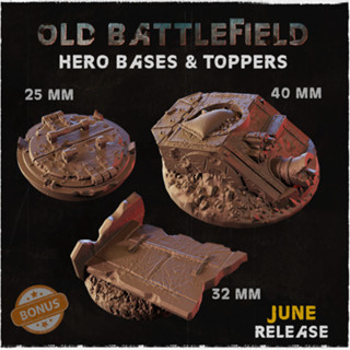 Old Battlefield bases ฐานโมเดลธีม warhammer 40k aos [Designed by Zabavka]