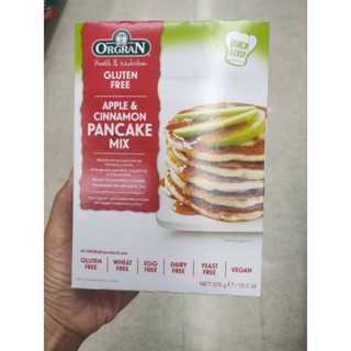 Orgran Gluten Free Apple&amp;Cinnamon Pancake Mix 375g. แป้งสำหรับทำแพนเค้ก รสแอปเปิ้ล 375g