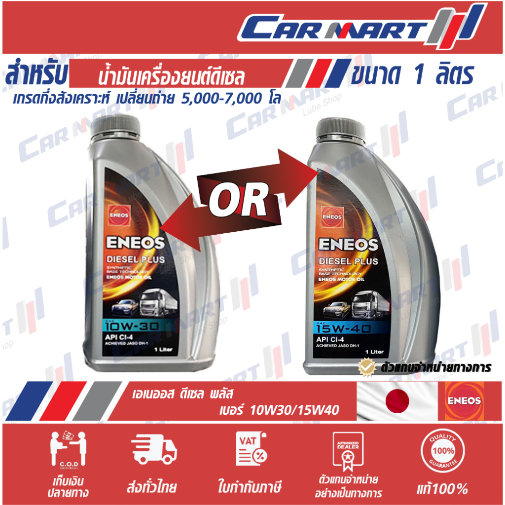 🔥แท้💯 ส่งไว!🔥 ENEOS DIESEL PLUS เอเนออส ดีเซล พลัส น้ำมันเครื่อง ดีเซล 10W30 / 15W40 1ลิตร เกรดเทคโน