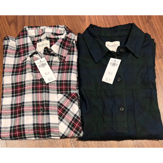 Abercrombie &amp; Fitch Relaxed Flannel Shirt long sleeves เสื้อเชิ้ต แขนยาว ลายสก๊อต ผู้ชาย อเบอร์ครอมบี้