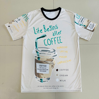 เสื้อยืดลายแก้วกาแฟ Coffee สีเอิร์ทโทนมินิมอล