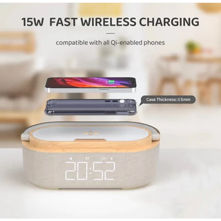 พร้อมส่ง S29 Wireless Charger ใหม่ไม้โคมไฟ LED ลำโพงบลูทูธชาร์จผู้ถือ15W Fast Charging Stand Hands ฟรี CALL