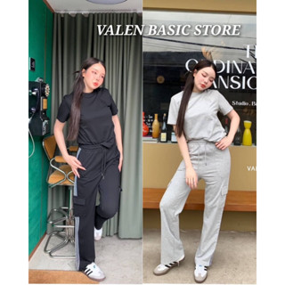 VALEN BASIC STORE 🤍🖤ชุดเซ็ทเสื้อปัก กางเกงแถบ