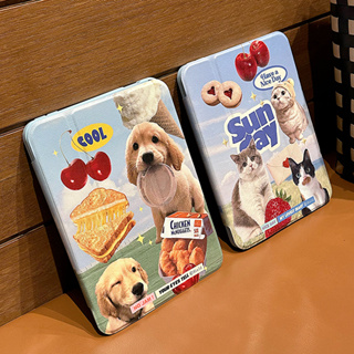 ⚡พร้อมส่ง⚡เคสไอแพด Gen9 10.2 Air5 เชอร์รี่ puppy&amp;cat Gen10 หมุนได้ 360° อะคริลิค ตัว ช่องใส่ปากกาขวา เคส ipad Pro11 Air4