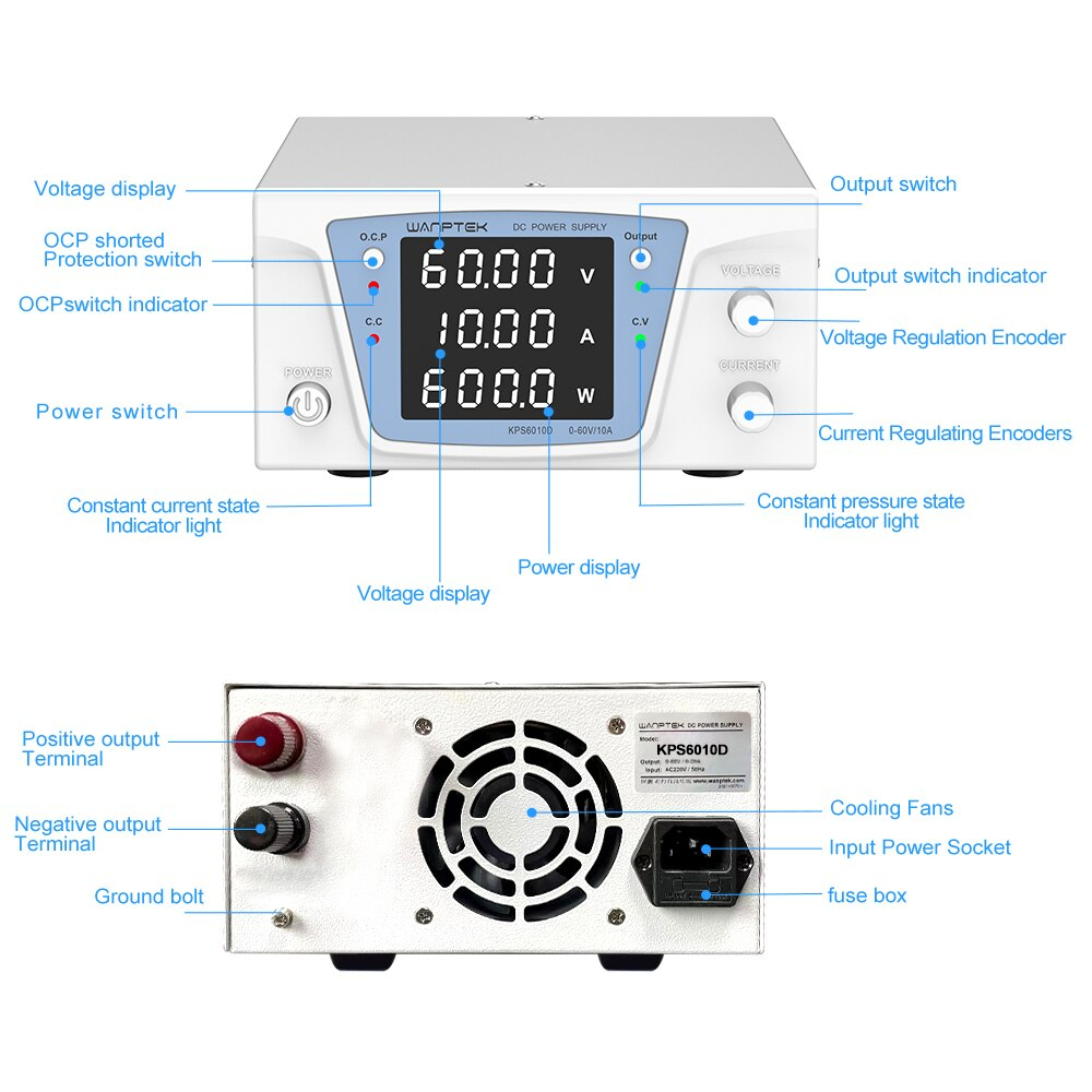 WANPTEK KPS1520D 15V 20A DC Power Supply