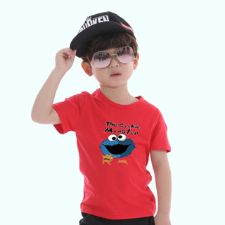 เสื้อยืดคอกลม แขนสั้น ผ้าฝ้าย 100% ลาย Sesame Street 8 สี สําหรับเด็ก