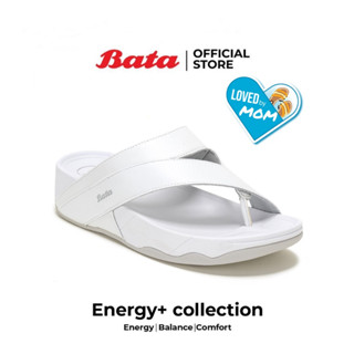 *Best Seller* Bata Energy+ รองเท้าเพื่อสุขภาพ รองเท้าแตะลำลอง รองเท้าใส่สบาย รองเท้าแฟชั่น รองเท้าฮิต ของขวัญวันแม่ สำหรับผู้หญิง สีขาว รหัส 5711145