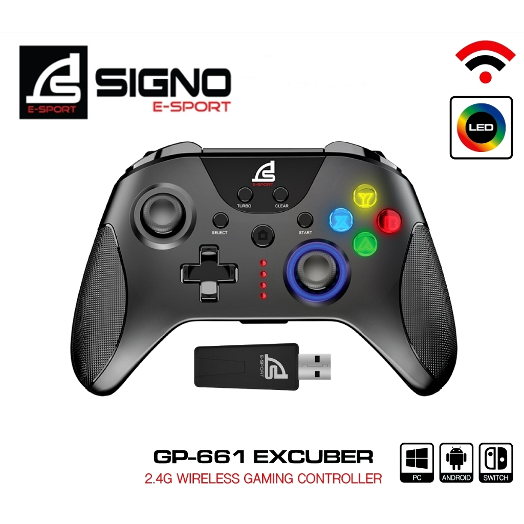 ⚡️จอยเกมส์รุ่นใหม่⚡️ SIGNO E-Sport รุ่น (WC-661 WC-662) EXCUBER 2.4G Wireless Gaming Controller