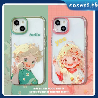 คูปองเคลม🎀เคสไอโ case for iphone 11 12 คู่รักการ์ตูนอนิเมะ เคส 14 13 12 11 pro max เคสมือถือกันกระแทกสี่มุม