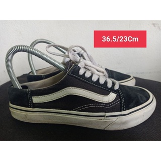 Vans Size 36.5 ยาว 23 Cm  รองเท้ามือสอง ผู้หญิง เท้าเล็ก  ผ้าใบ สวม แฟชั่น ลำลอง เที่ยว