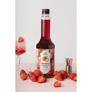 Nature Taste Strawberry Syrup น้ำเชื่อมไซรัป กลิ่นสตรอว์เบอร์รี ตราเนเจอร์เทส ขนาด 750 ml.