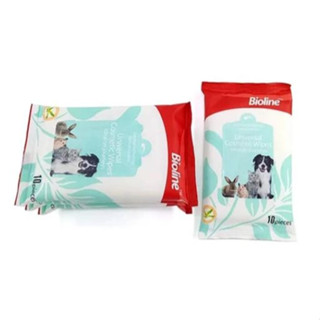 ไบโอไลน์ผ้าเช็คตา เช็ดหูสุนัขและแมว Bioline Universal Cosmetic Wipes(sachet)