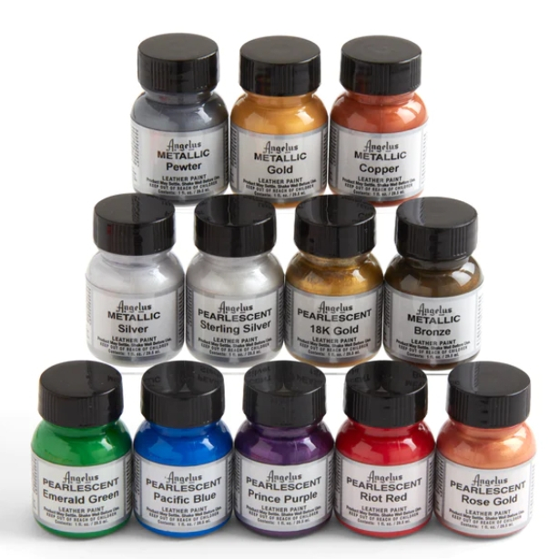 Angelus Pearlescent & Metallic Paint  size1oz. สีอะคริลิคสำหรับทาหนัง รองเท้าผ้าใบ กระเป๋า แบบ PearlescentและMetallic