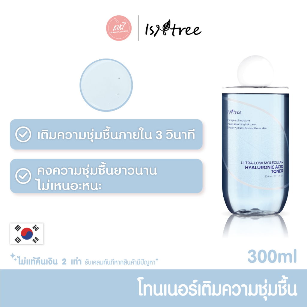 FREE ! ยาสีฟันเกาหลี ⭐ ISNTREE Ultra-Low Molecular Hyaluronic Acid Toner