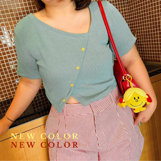 Lazyoff.  🍅 NEW COLOR เสื้อครอปสาวอวบ รุ่น🍦 Ice cream collection อก 36 - 45