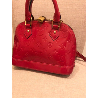 SALE..! Louis Vuitton Alma Red หนังแก้วทรงอัลม่าใบ mini