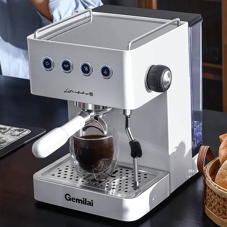 เครื่องชงกาแฟกึ่งอัตโนมัติ Gemilai ทำฟองนมได้ ความดัน15บาร์