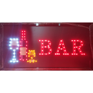 ป้ายไฟLED*BAR (รูปขวดไวน์1/แก้วไวน์2)* ป้ายไฟ ป้ายไฟร้าน ป้ายไฟตกแต่งร้าน ป้ายไฟตัวอักษร ป้ายไฟสำเร็จรูป (LB00134)