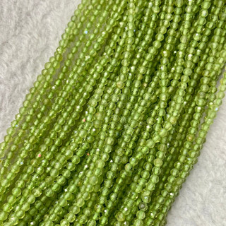 เพอริดอท Peridot 3 mm เจียเหลียม เส้นยาว เกรด AAA