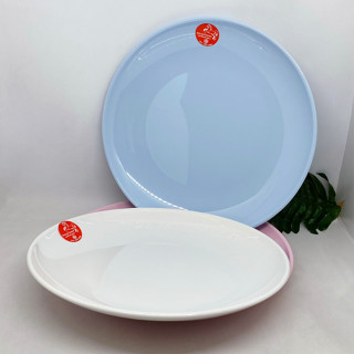 [1ใบ] จานข้าวเมลามีนตื้น ทรงใบบัว 9นิ้ว  ตราม้าทอง Golden Horse Melamine Dinner Plate 9 Inch ; 1 piece