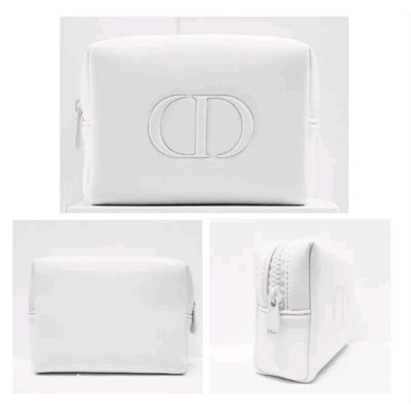 New Dior CD กระเป๋าหนังสีขาว แท้ ใส่เครื่องสำอาง อเนกประสงค์