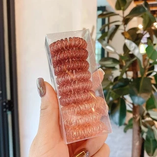 BBR06 หนังยางมัดผมแบบเกลียว ชุดหนังยางมัดผมแบบเกลียว ชุดหนังยางแบบเกลียวไล่สี ชุดหนังยาง9เส้นแบบเกลียว พร้อมส่งในไทย