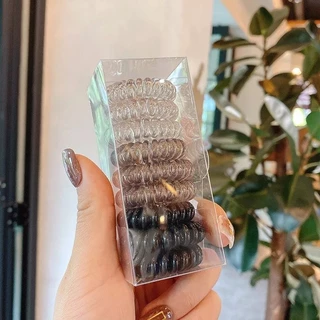 BBR06 หนังยางมัดผมแบบเกลียว ชุดหนังยางมัดผมแบบเกลียว ชุดหนังยางแบบเกลียวไล่สี ชุดหนังยาง9เส้นแบบเกลียว พร้อมส่งในไทย