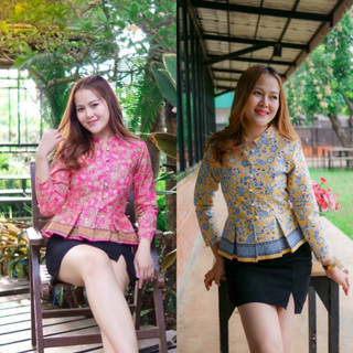 เสื้อแขนยาว ปาเต๊ะ อัดกาว ทรงสวย